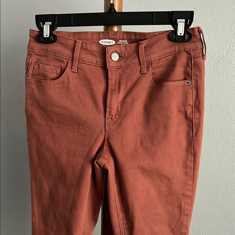 Old Navy Women's Rockstar Super Skinny Mid-Rise Terracotta Skinny Jeans